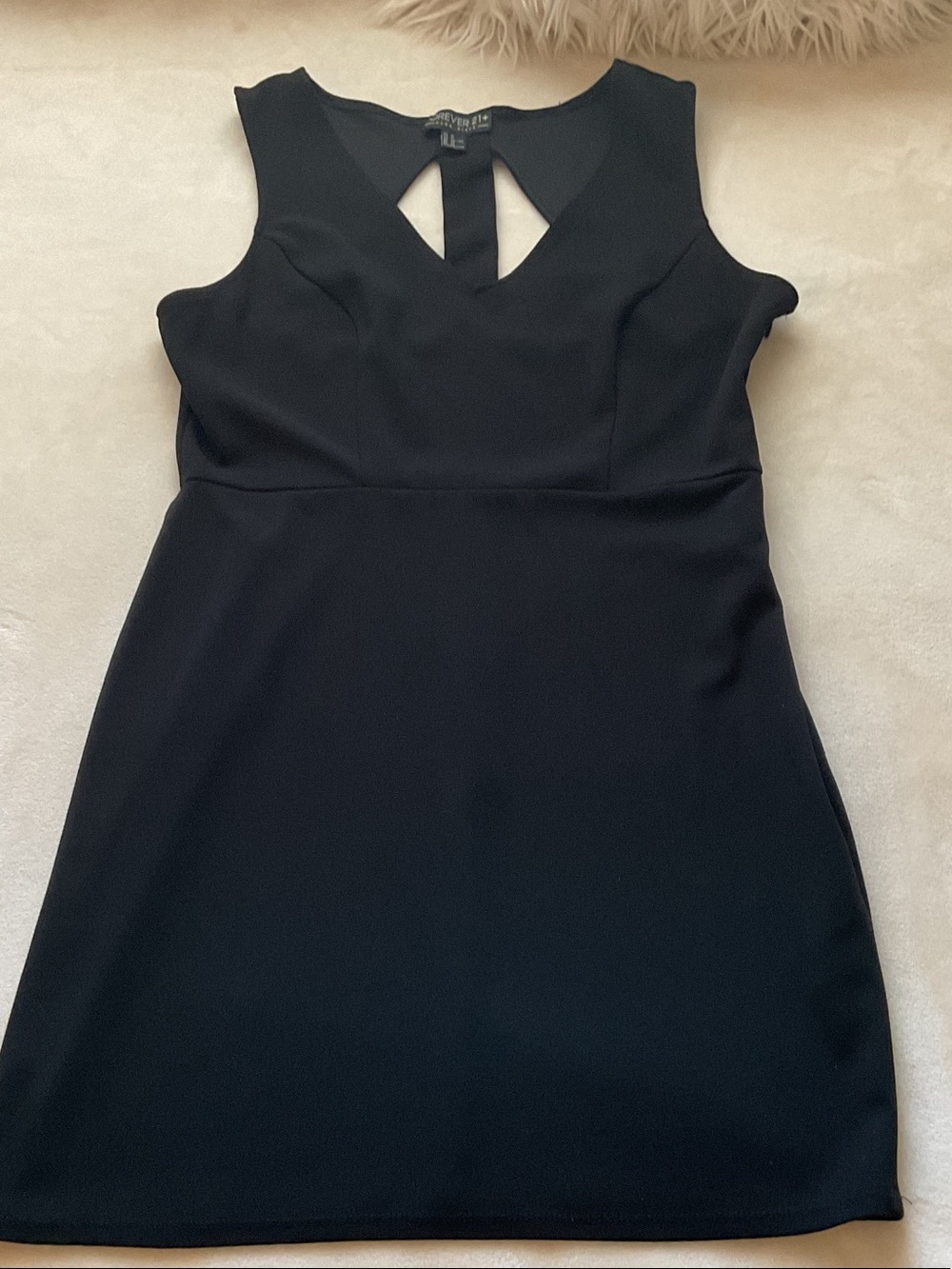 Forever 21 Black Sleeveless Mini Dress with Keyhole Detail